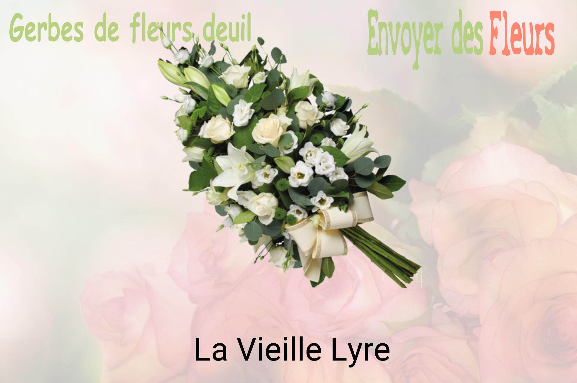 Gerbe de fleurs de deuil livrée à La Vieille-Lyre